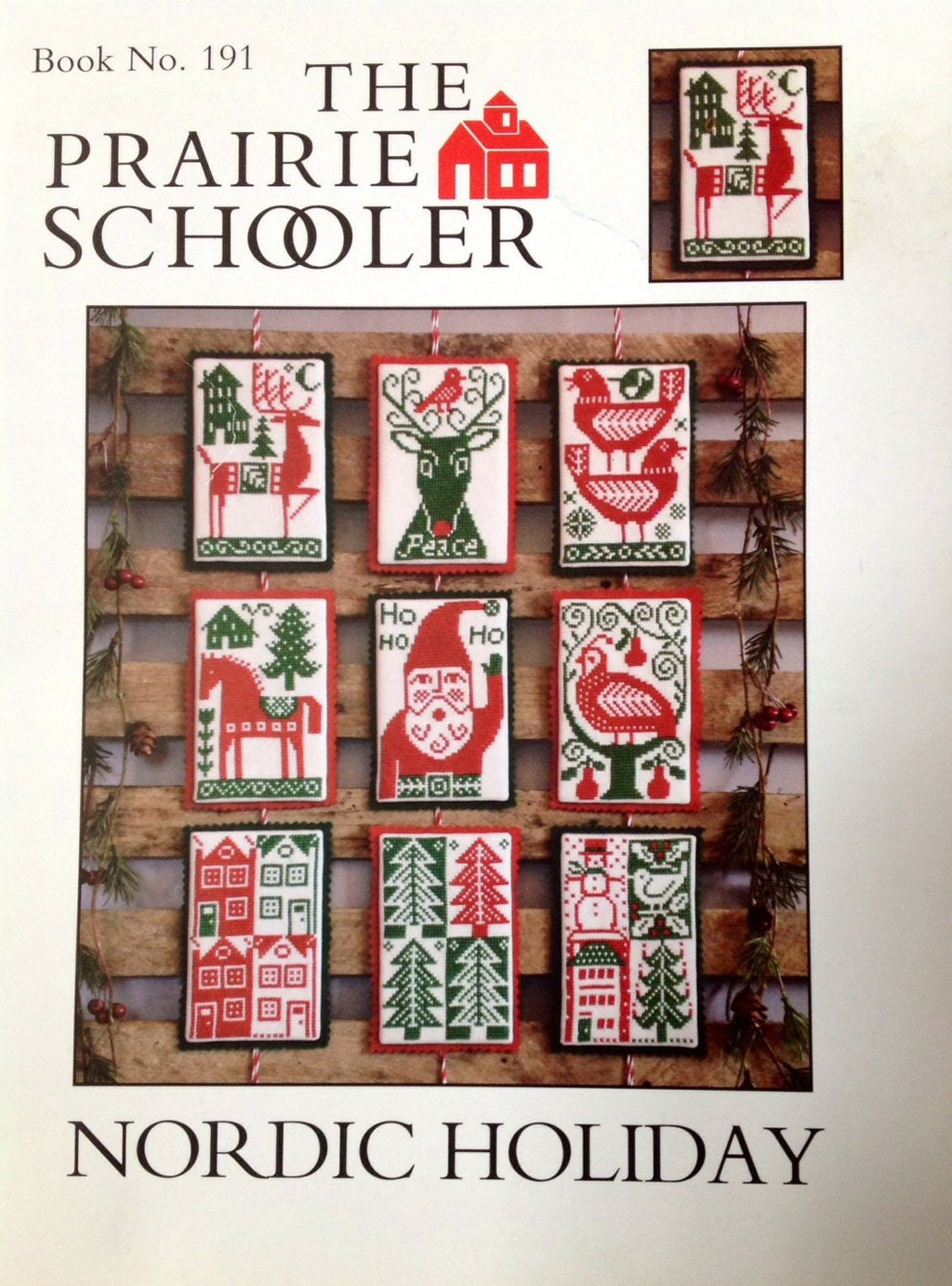 The Prairie Schooler NORDIC HOLIDAY Counted Cross Stitch Pattern, Christmas, Santa, Chart Book No. 191