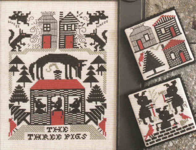 The Prairie Schooler THE THREE PIGS Cross Stitch Chart Pattern Book No. 185