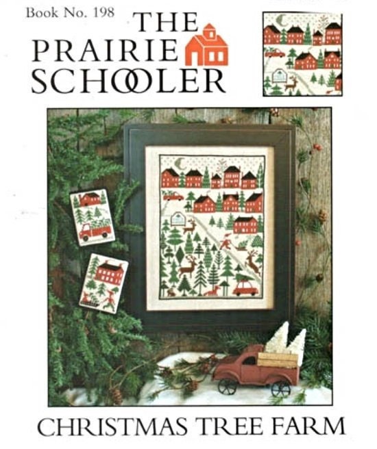 The Prairie Schooler CHRISTMAS TREE FARM Counted Cross Stitch Leaflet Pattern Design Chart Book No. 198 euc