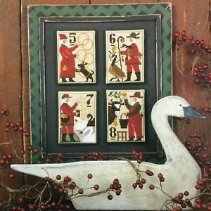 The Prairie Schooler SANTA'S 12 DAYS of CHRISTMAS 5 - 8 Counted Cross Stitch Pattern Chart Book No. 126