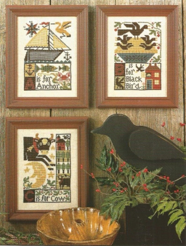 The Prairie Schooler A*B*C  Counted Cross Stitch Pattern Leaflet Alphabet Series Chart Book No. 98
