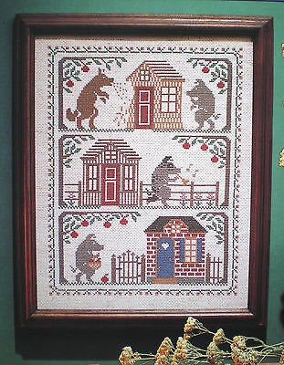 THE THREE PIGS by The Prairie Schooler Counted Cross Stitch Pattern Leaflet Chart Book No. 18