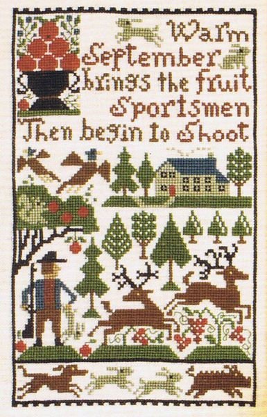 SEPTEMBER By The Prairie Schooler Counted Cross Stitch Pattern Leaflet Chart Book No. 173