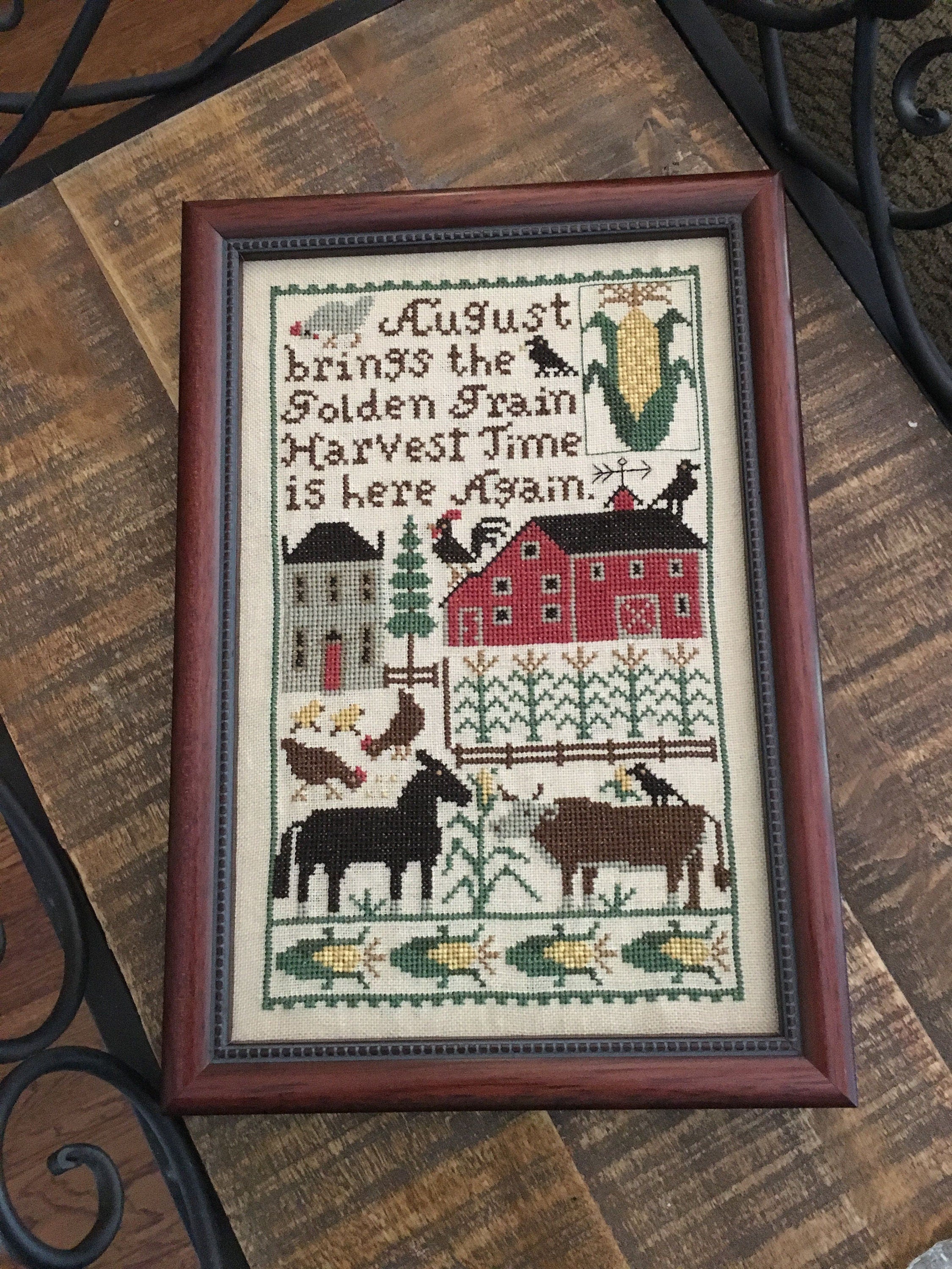 AUGUST By The Prairie Schooler Counted Cross Stitch Pattern Leaflet Chart Book No. 176