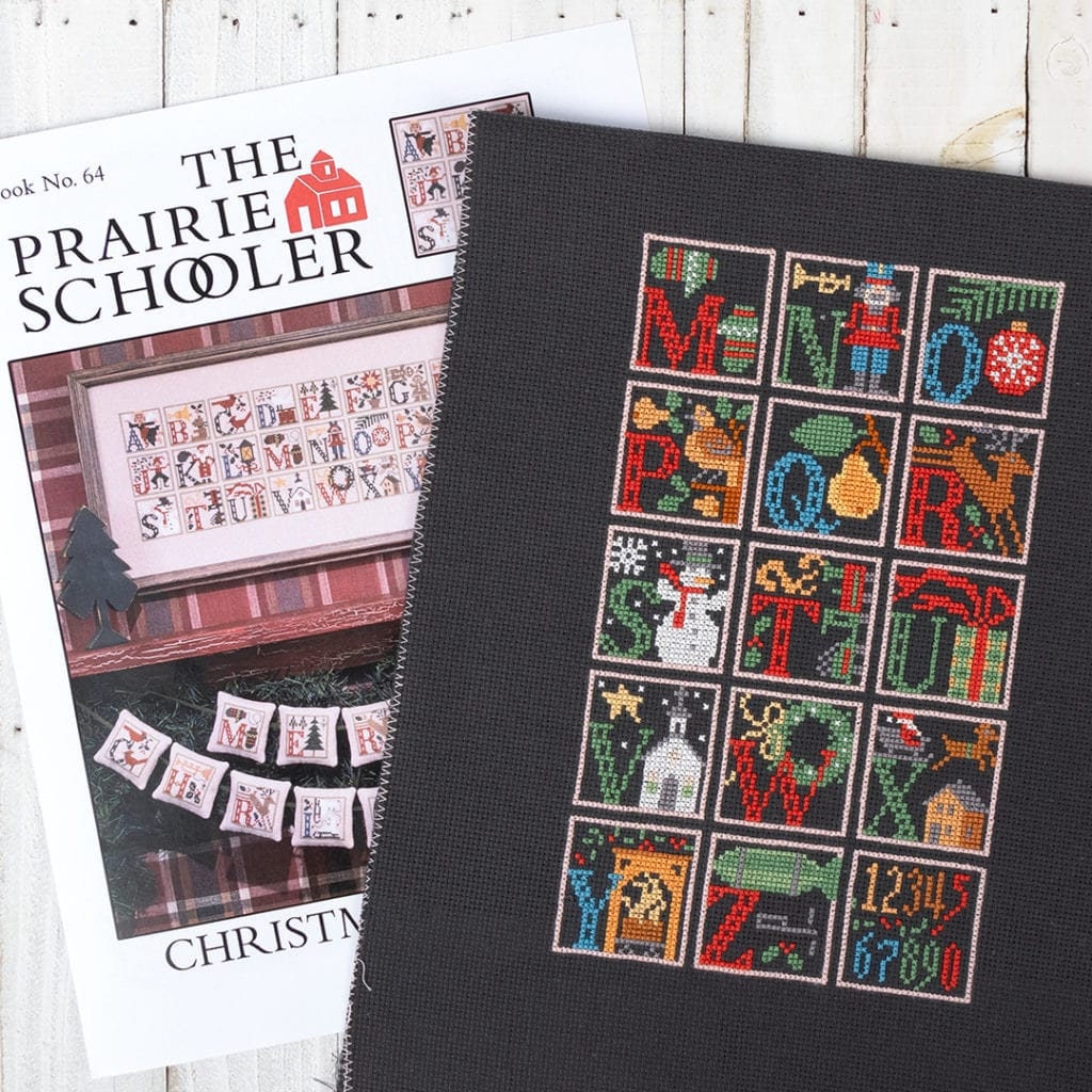 CHRISTMAS ALAPHABET, The Prairie Schooler Counted Cross Stitch Pattern Leaflet Design Chart Book No. 64