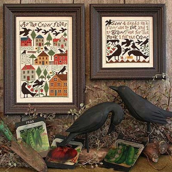 The Prairie Schooler As THE CROW FLIES Counted Cross Stitch Pattern Chart Leaflet Design Book No. 170