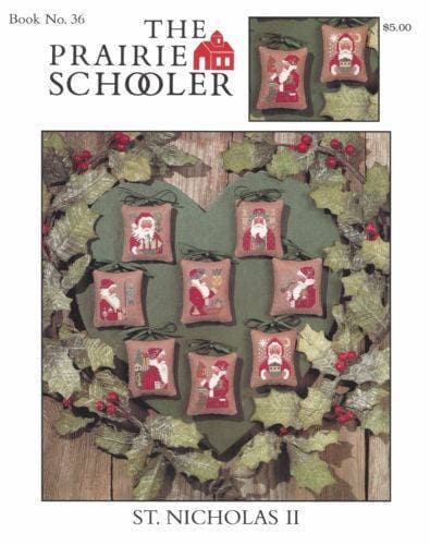 The Prairie Schooler ST. NICHOLAS II Counted Cross Stitch Pattern, Christmas, Ornaments, Santa, Chart Book No. 36