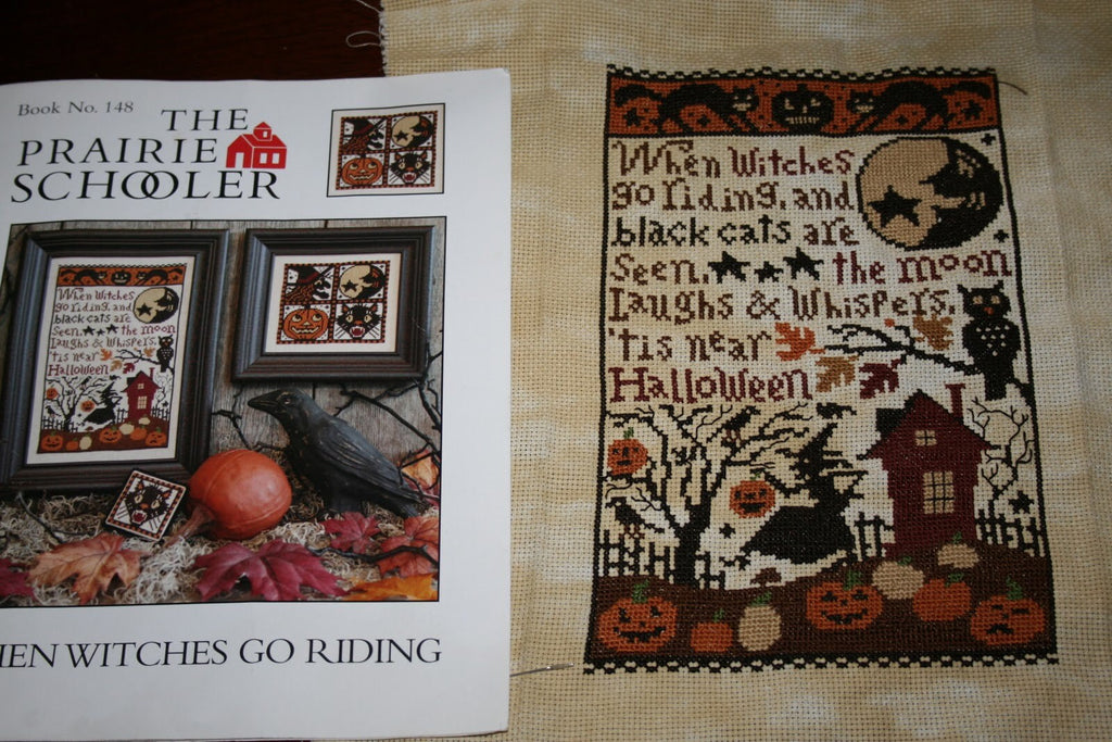 WHEN WITCHES Go RIDING By The Prairie Schooler, Counted Cross Stitch, Halloween, Witch, Autumn, Pumpkins, Chart Pattern Leaflet Book No. 148
