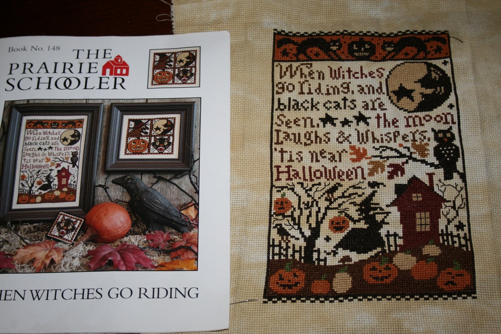 WHEN WITCHES Go RIDING By The Prairie Schooler, Counted Cross Stitch, Halloween, Witch, Autumn, Pumpkins, Chart Pattern Leaflet Book No. 148