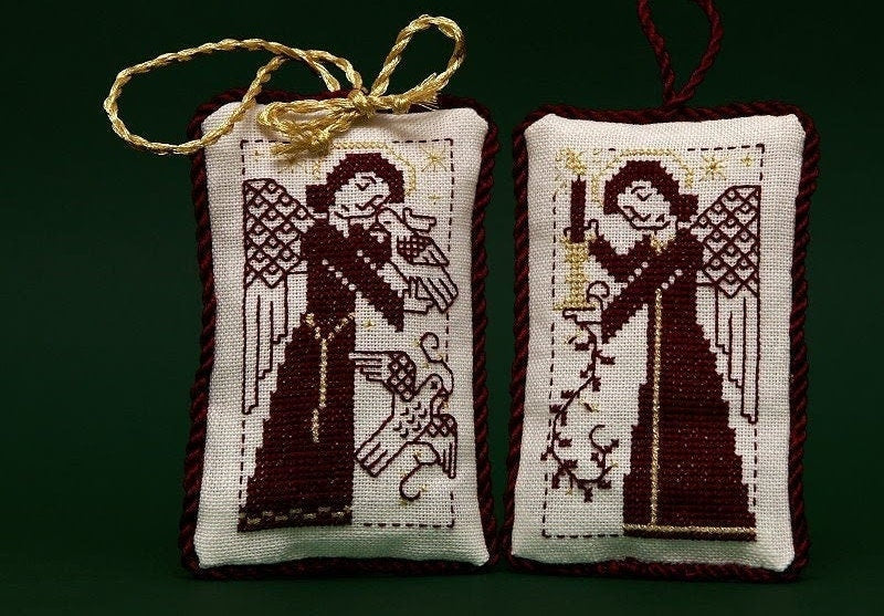 BLACKWORK ANGELS By The Prairie Schooler Counted Cross Stitch Leaflet Pattern Chart Book No. 103