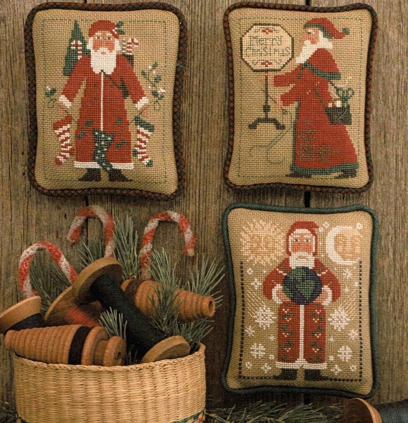 SANTAS REVISITED VI The 1995, 2003 & 2004 Schooler Santas by Prairie Schooler Counted Cross Stitch Pattern, Hoffman Reprint, Book No. 207
