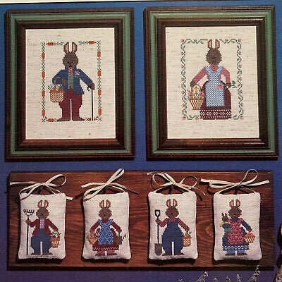 RABBIT FOLK By The Prairie Schooler Counted Cross Stitch Pattern Leaflet Chart Book No. 19
