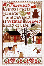 The Prairie Schooler FEBRUARY Cross Stitch Pattern Leaflet Chart Book No. 160