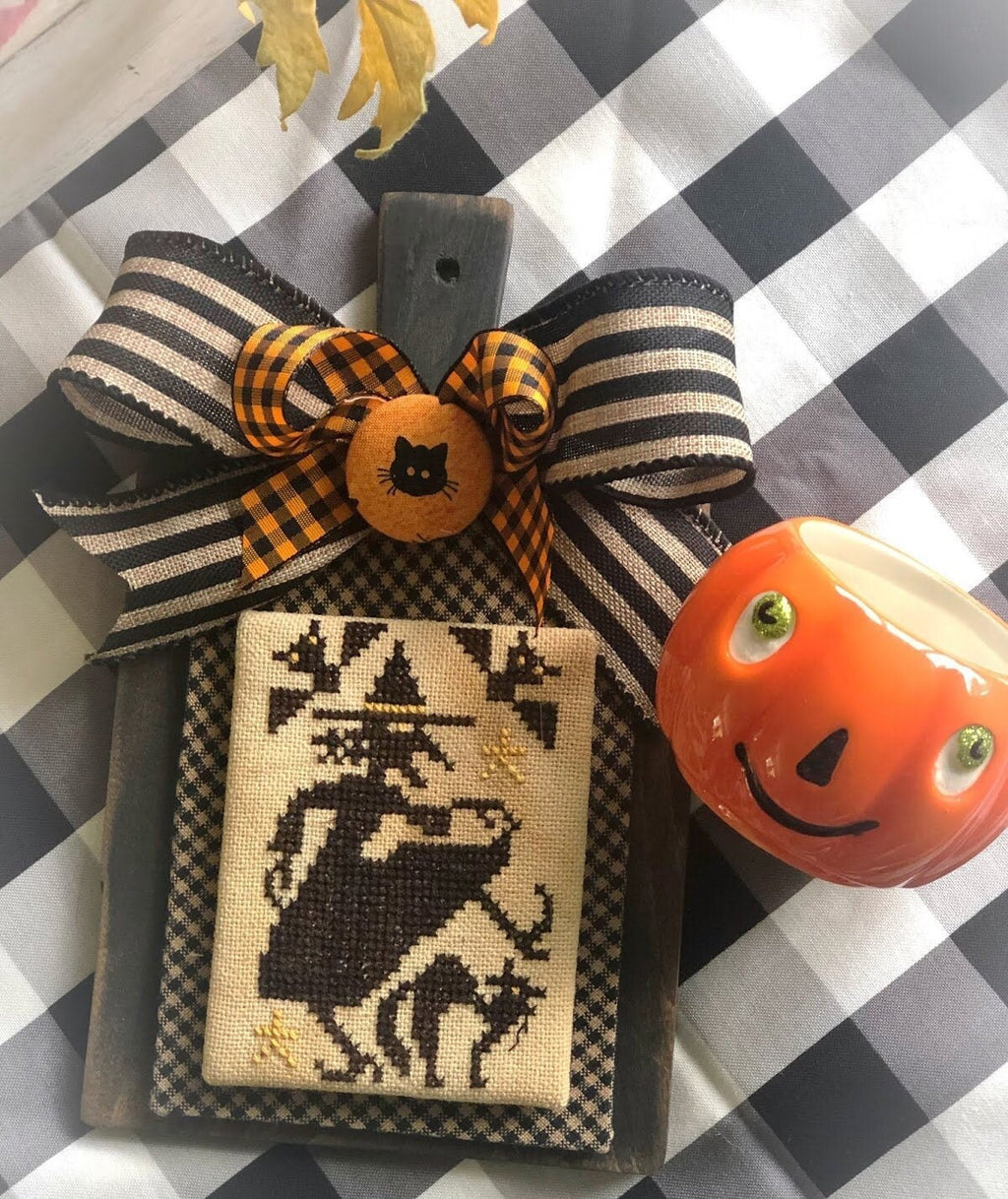 The Prairie Schooler "WITCHING HOUR", Counted Cross Stitch, Sampler, Witch, Halloween, Autumn, Chart, Hoffman Reprint, Pattern Book No. 200