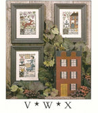 V*W*X By The Prairie Schooler Counted Cross Stitch Pattern Primitive Alphabet Series Chart Book No. 113