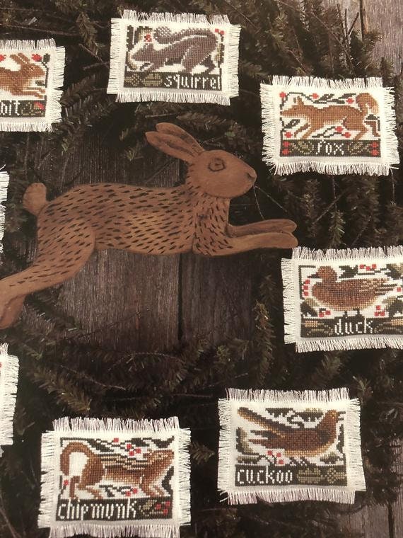 IN THE WOODS By The Prairie Schooler Counted Cross Stitch Leaflet Pattern Chart Book No. 46