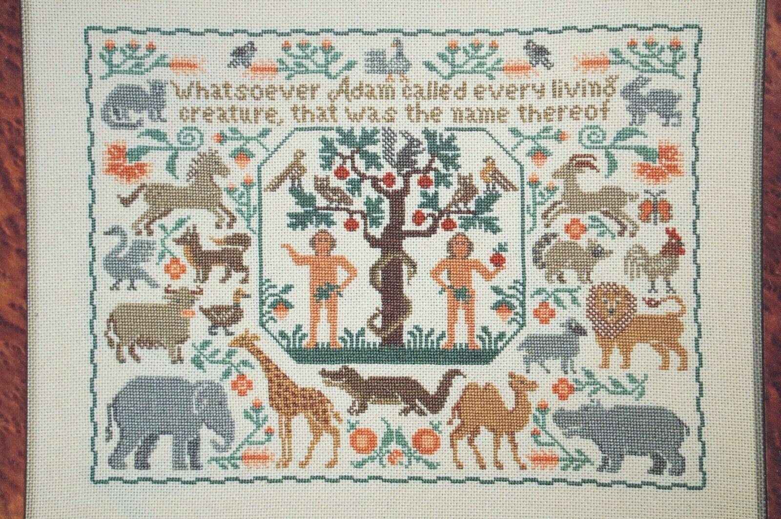 ADAM NAMES THe CREATURES By The Prairie Schooler Counted Cross Stitch Leaflet Pattern Chart Book No. 31