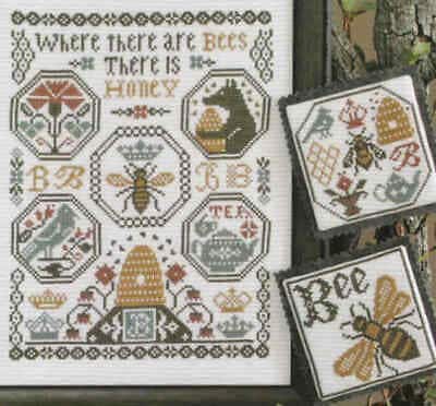 WhERE THERE ARE BEES by The Prairie Schooler Counted Cross Stitch Leaflet Pattern Chart Book No. 193
