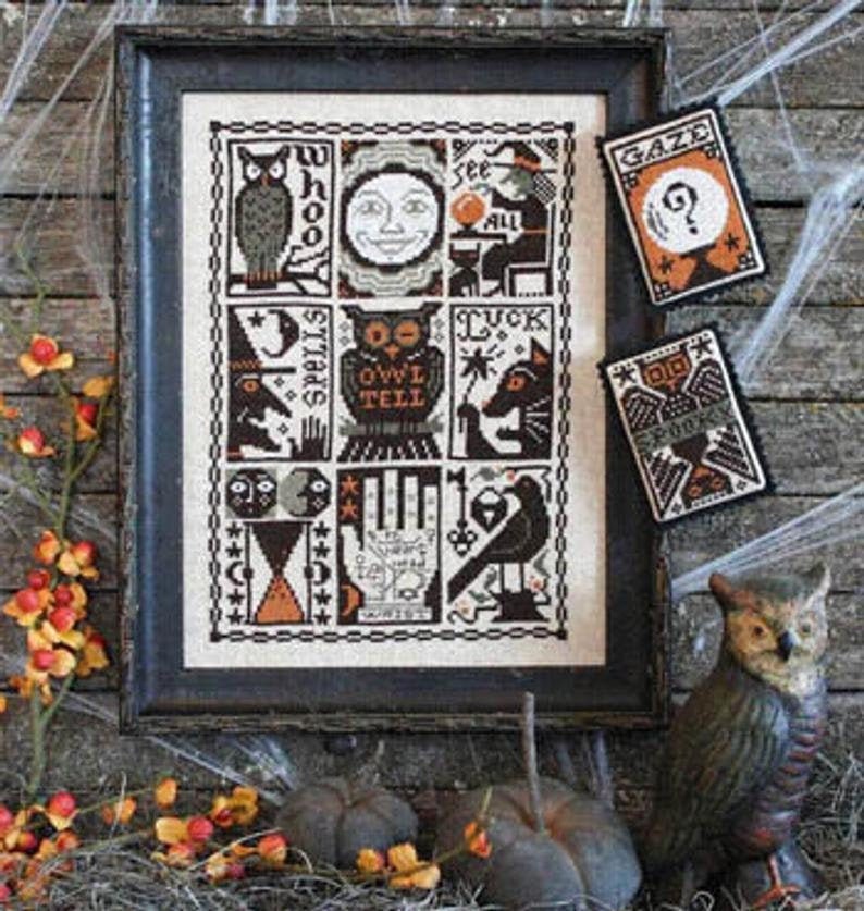HOCUS POCUS By The Prairie Schooler, Counted Cross Stitch, Halloween, Witch, Owl, Fall, Autumn, Hoffman Reprint, Book No. 197, Pattern Only