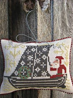 The Prairie Schooler SANTA RIDES Counted Cross Stitch Pattern, Christmas, Santa, Primitive, Reindeer, Book No. 47