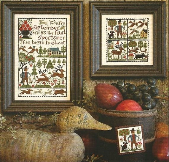 SEPTEMBER By The Prairie Schooler Counted Cross Stitch Pattern Leaflet Chart Book No. 173