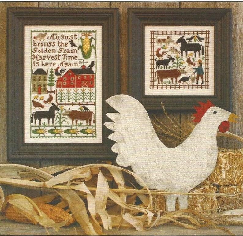 AUGUST By The Prairie Schooler Counted Cross Stitch Pattern Leaflet Chart Book No. 176