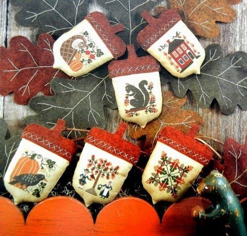 ACORN By The Prairie Schooler, Counted Cross Stitch, Autumn, Fall, Pumpkin, Pattern Leaflet Chart Pattern Book No. 65