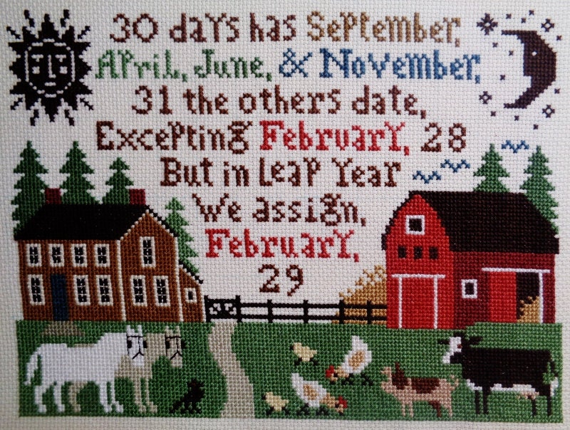 A FARMER'S ALMANAC By The Prairie Schooler Counted Cross Stitch Pattern Leaflet Chart Book No. 144