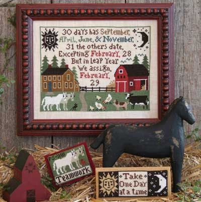 A FARMER'S ALMANAC By The Prairie Schooler Counted Cross Stitch Pattern Leaflet Chart Book No. 144