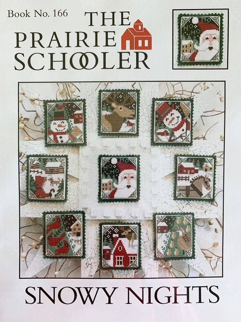 SNOWY NIGHTS by The Prairie Schooler Counted Cross Stitch Leaflet Pattern Chart Book No. 166