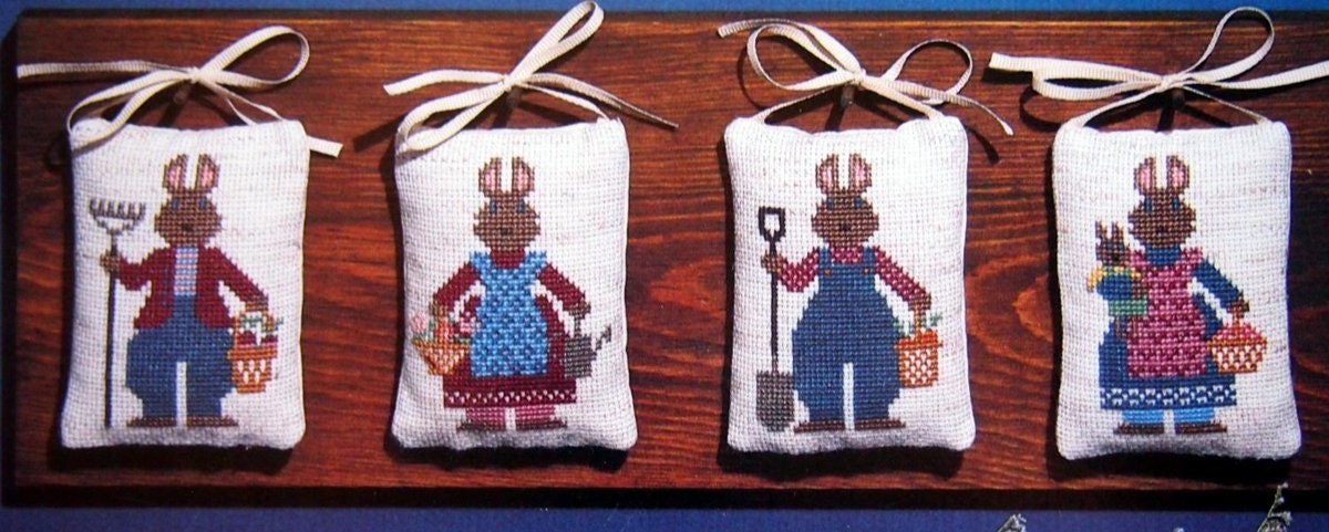 RABBIT FOLK By The Prairie Schooler Counted Cross Stitch Pattern Leaflet Chart Book No. 19