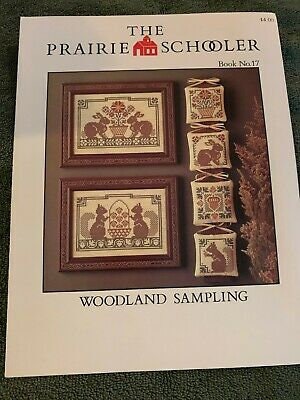 WOODLAND SAMPLING by The Prairie Schooler Counted Cross Stitch Pattern, Squirrels, Rabbits, Leaflet Pattern Chart Book No. 17