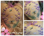 LAVENDER HEART by Crocette A Gogo   "Cuor Di Lavanda"  Counted Cross Stitch Pattern  Summer, Bees, Heart, Flowers, Italy, Paper Pattern