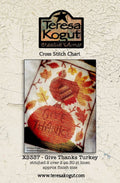 TERESA KOGUT "Give Thanks Turkey" Counted Cross Stitch Pattern Thanksgiving, Pumpkin, falling leaves, Autumn, Pattern Only