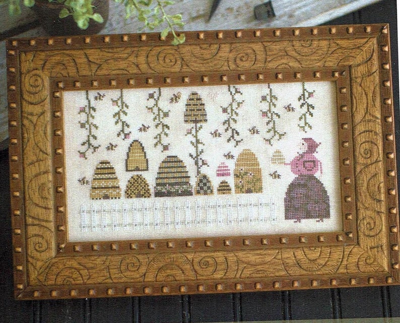 PLUM STREET SAMPLERS "Babushka's Bees" Cross Stitch Pattern, Paper Pattern