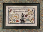 THE BLUE FLOWER "Night Walked Down" Cross Stitch Chart, Black Cat, Autumn, Pattern Only