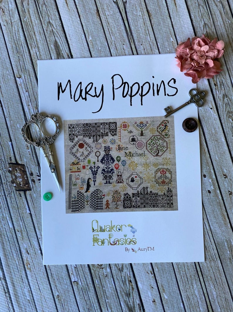 Mary Poppins Quaker Fantasies by AuryTM - cross stitch pattern