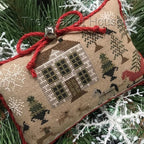 THE SCARLETT HOUSE "Bringing Home The Tree"  Cross Stitch Pattern  Christmas, Ornament, Pattern Only