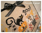 Crocette A Gogo   "Boo!!"  Counted Cross Stitch Pattern  Halloween, Autumn, Black Cat, Jack-O-Lantern, Ghost, Italy, PAPER PATTERN