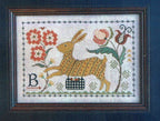 LA~D~DA "B Is For Bunny "  Counted Cross Stitch Pattern  Hare, Bunny, Rabbit, Flowers, Sampler, Spring, Paper Pattern