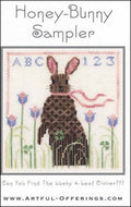 Artful Offerings "Honey-Bunny Sampler" cross stitch pattern, PAPER PATTERN