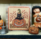 TERESA KOGUT "Snarky Cat"  Cross Stitch Pattern  Black Cat, Jack-O-Lantern, Autumn, Halloween, Pattern Only