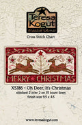 TERESA KOGUT "Oh Deer, It's Christmas"  Counted Cross Stitch Pattern  Reindeer, Merry Christmas, Winter, Folk art, Pattern Only
