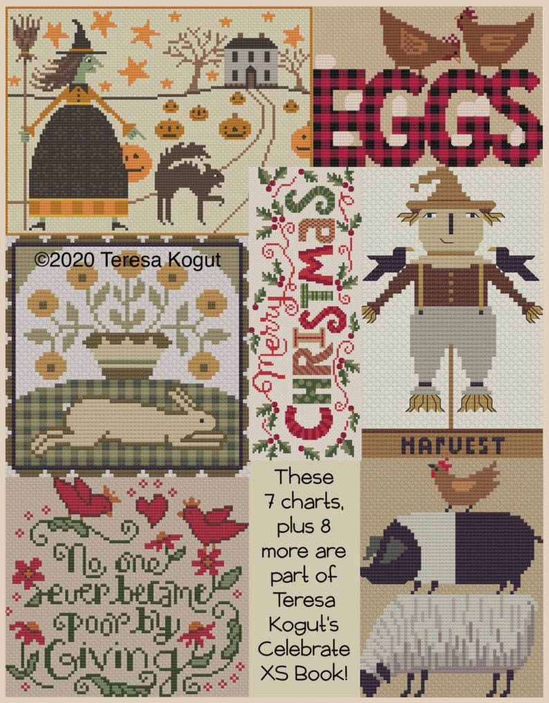 TERESA KOGUT "CELEBRATE"  Counted Cross Stitch Patterns  A Collection of 15 Cross Stitch Charts, Pattern Only