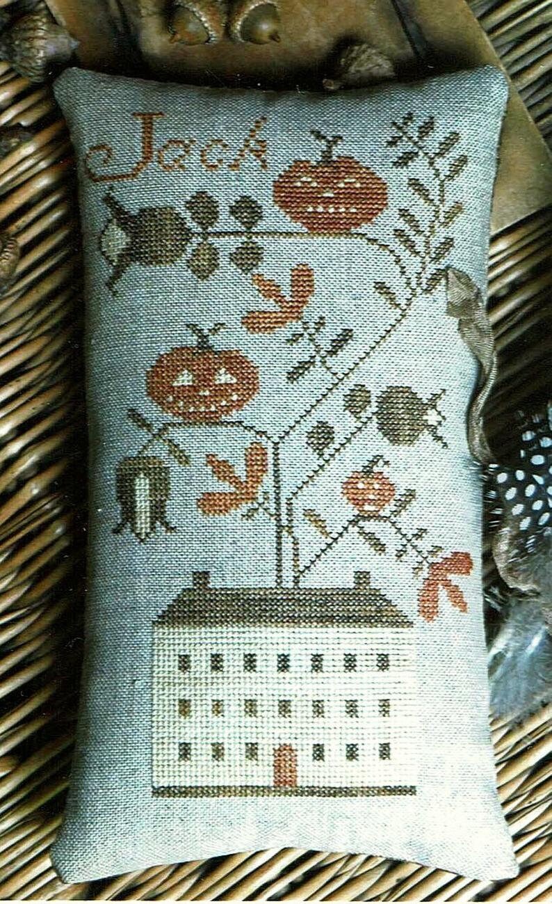STACY NASH "Jack's House Pinkeep" Counted Cross Stitch Pattern, Autumn, Fall, Thanksgiving, Halloween, Pattern Only
