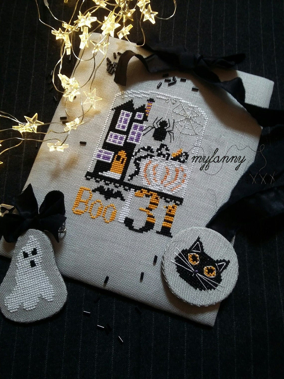 PDF INSTANT DOWNLOAD  My Fanny "31"  Counted Cross Stitch Pattern  Halloween, Haunted House, Autumn
