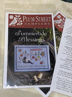 Plum Street Samplers, "Summertide Blessings" Counted Cross Stitch Pattern, Summer, Americana, Flag, Paper Pattern