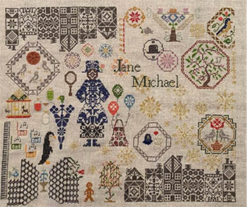 Mary Poppins Quaker Fantasies by AuryTM - cross stitch pattern