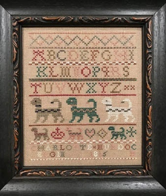 THE SCARLETT HOUSE "Charlotte Murdoch 1815" Counted Cross Stitch Pattern, Reproduction Sampler, Dogs, Pattern