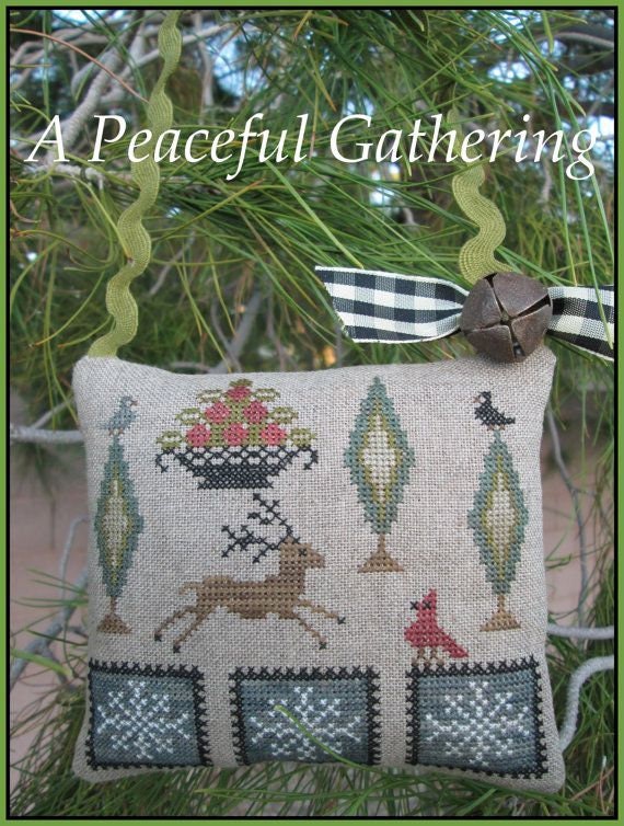 A PEACEFUL GATHERING from The Scarlett House / Sampler / cross stitch chart / pattern only